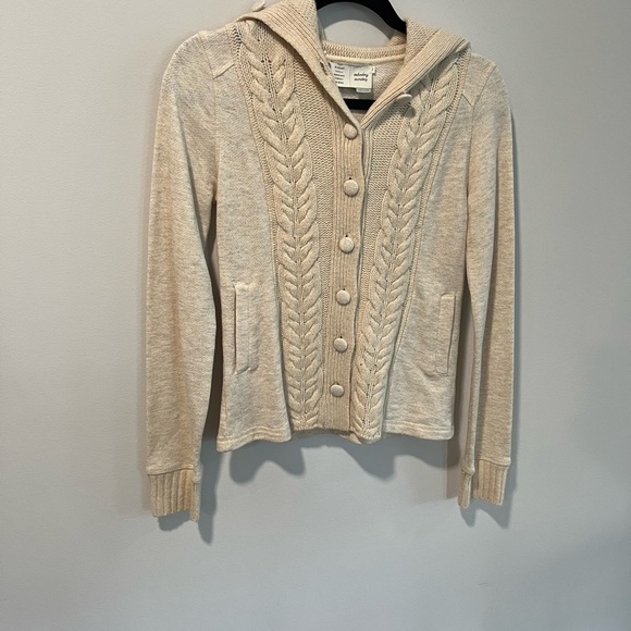 Anthropologie Saturday Sunday Cream Colored Cable Knit Cardigan - Picture 7 of 11